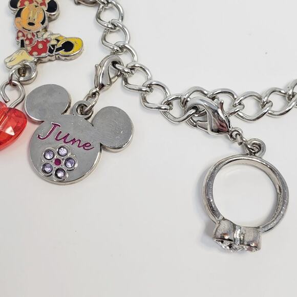 Disney 10 Charm Bracelet Minnie Mouse, Tinker Bell & More - Picture 3 of 9